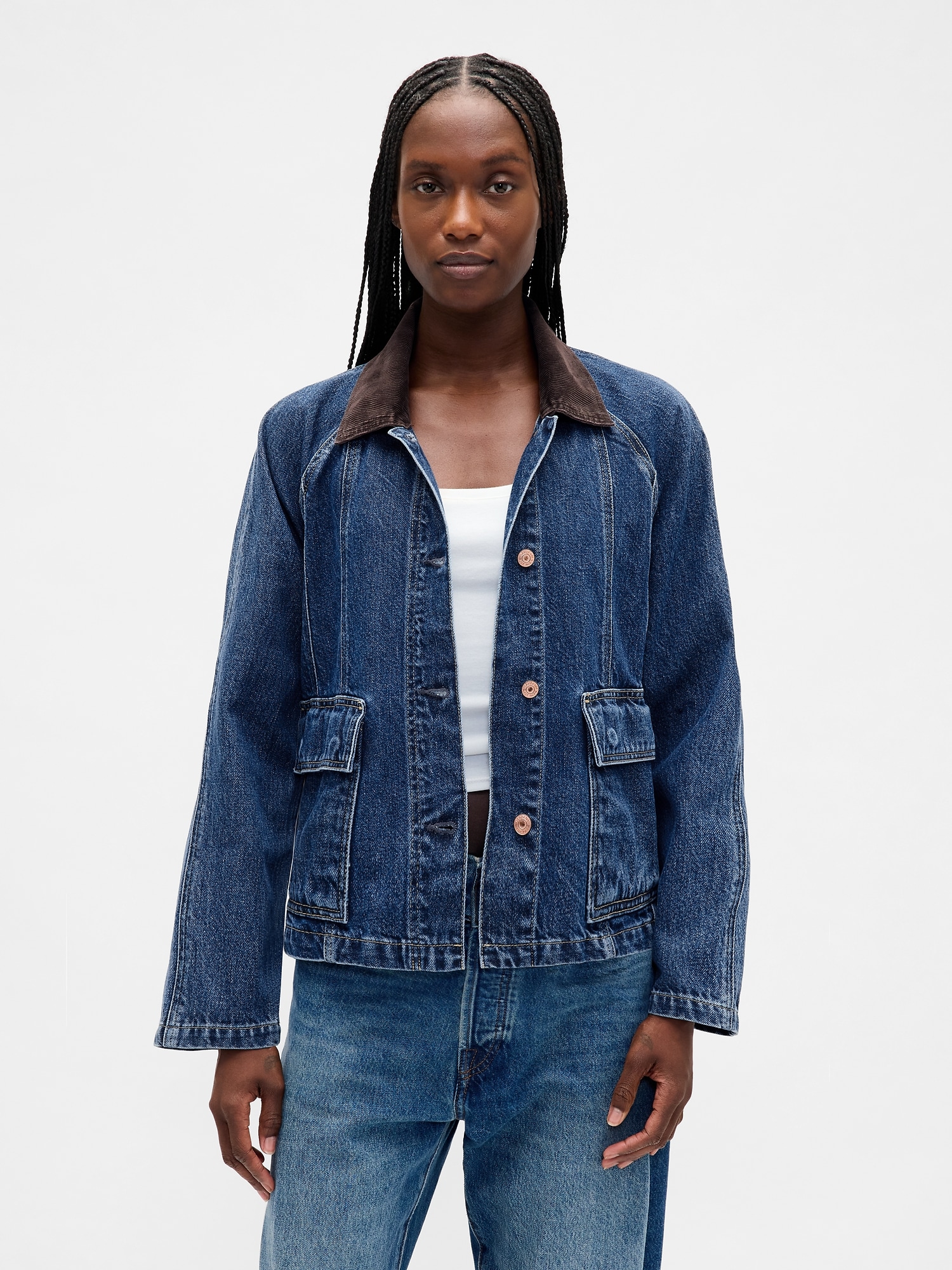 UltraSoft Denim Swing Chore Jacket - Medium Indigo