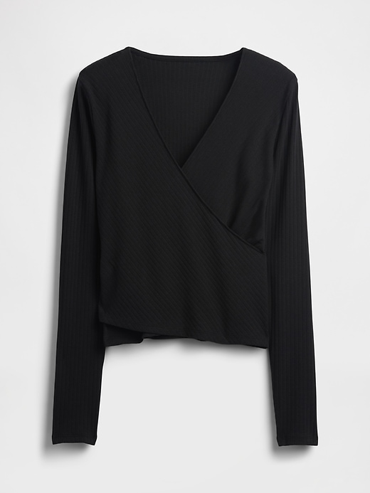 Image number 2 showing, Modern Wide Rib Wrap V-Neck T-Shirt