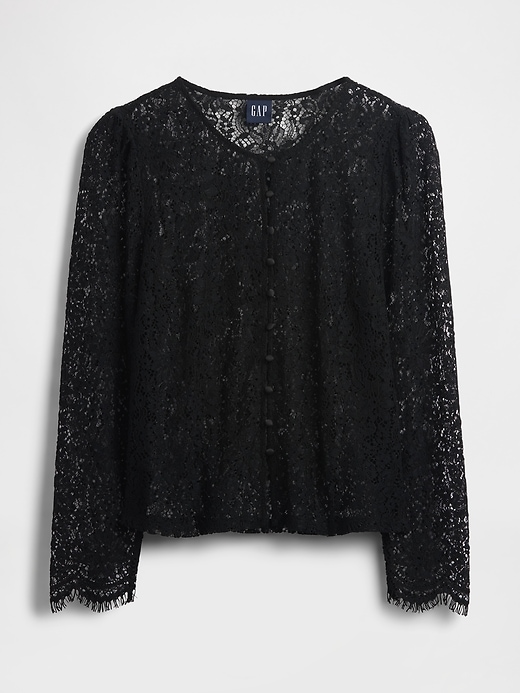 Image number 6 showing, Lace Button-Front Top