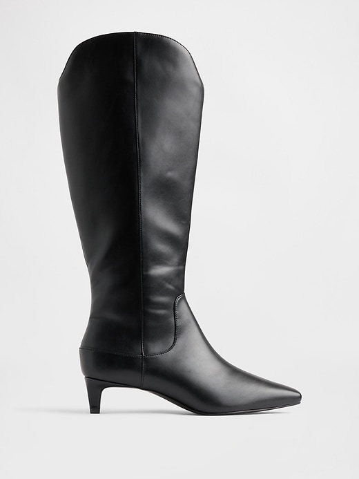 Image number 1 showing, Kitten Heel Pointy Knee High Boots