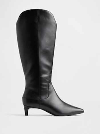 Kitten Heel Pointy Knee High Boots