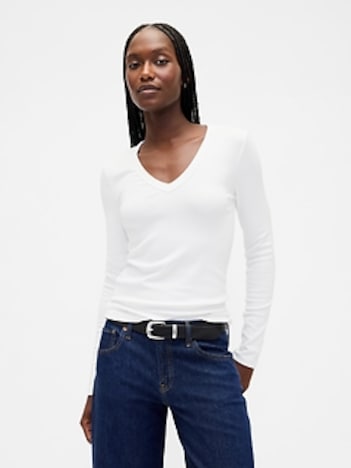 Modern V-Neck Shrunken T-Shirt