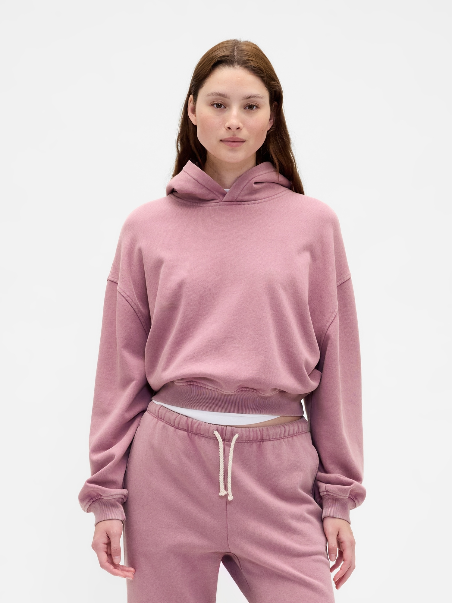 Heavyweight French Terry Oversized Hoodie - Mauve Moves Pink Wash