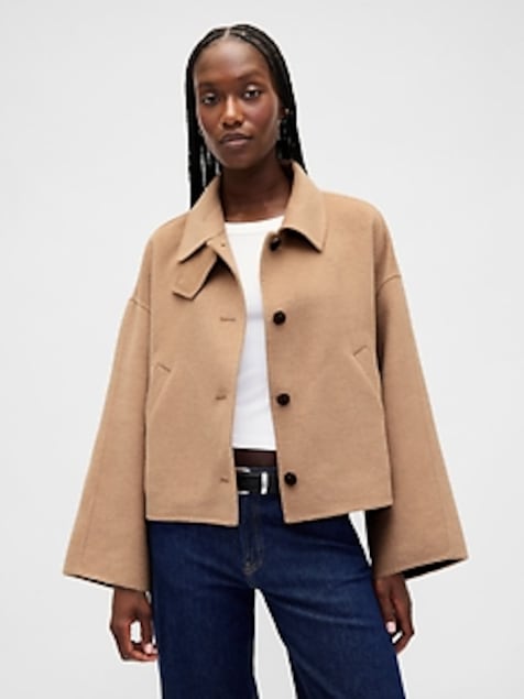 Wool-Blend Swing Jacket