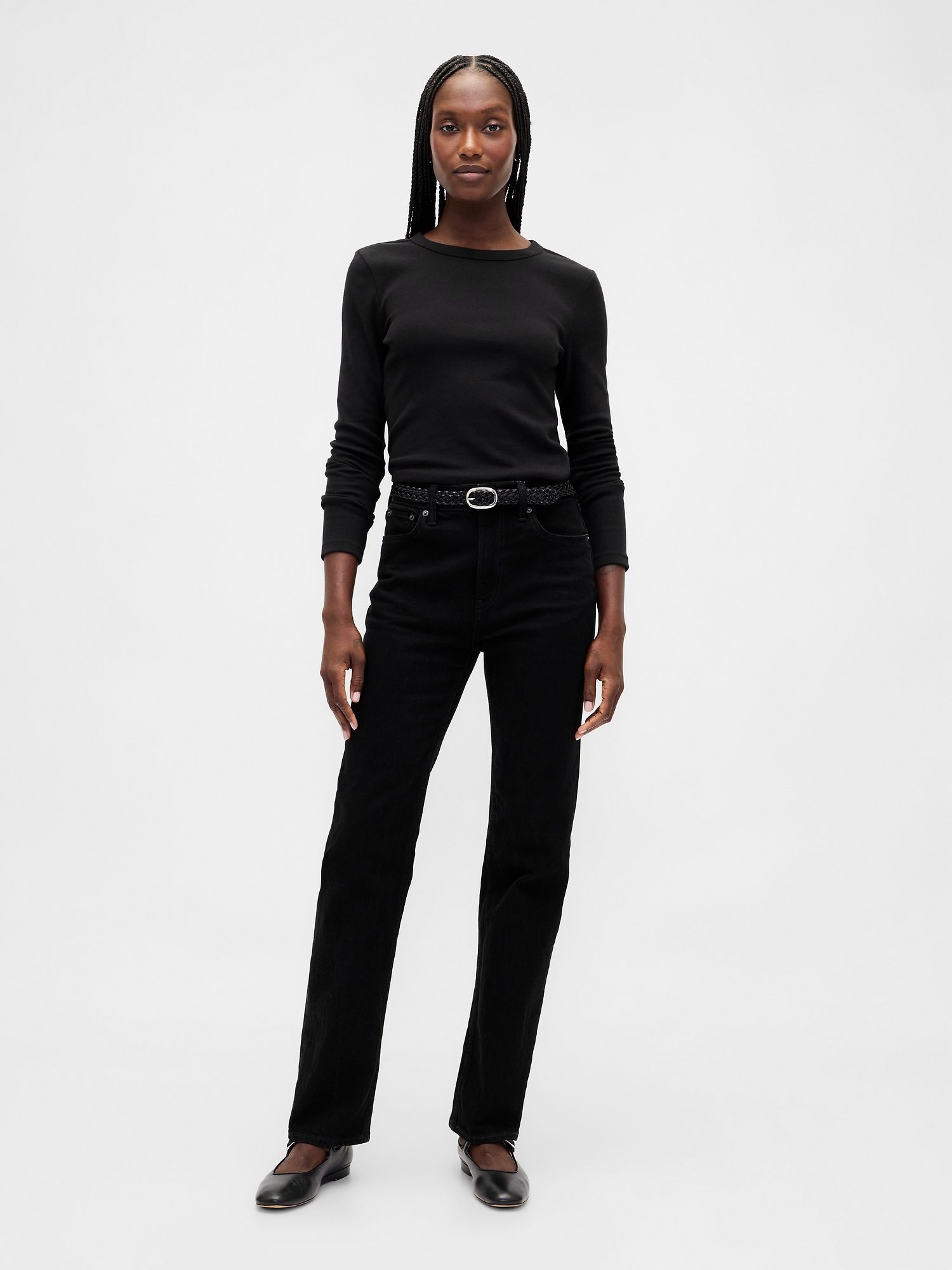 Женская футболка Gap Modern Crewneck, цвет: Чёрный — фото 2