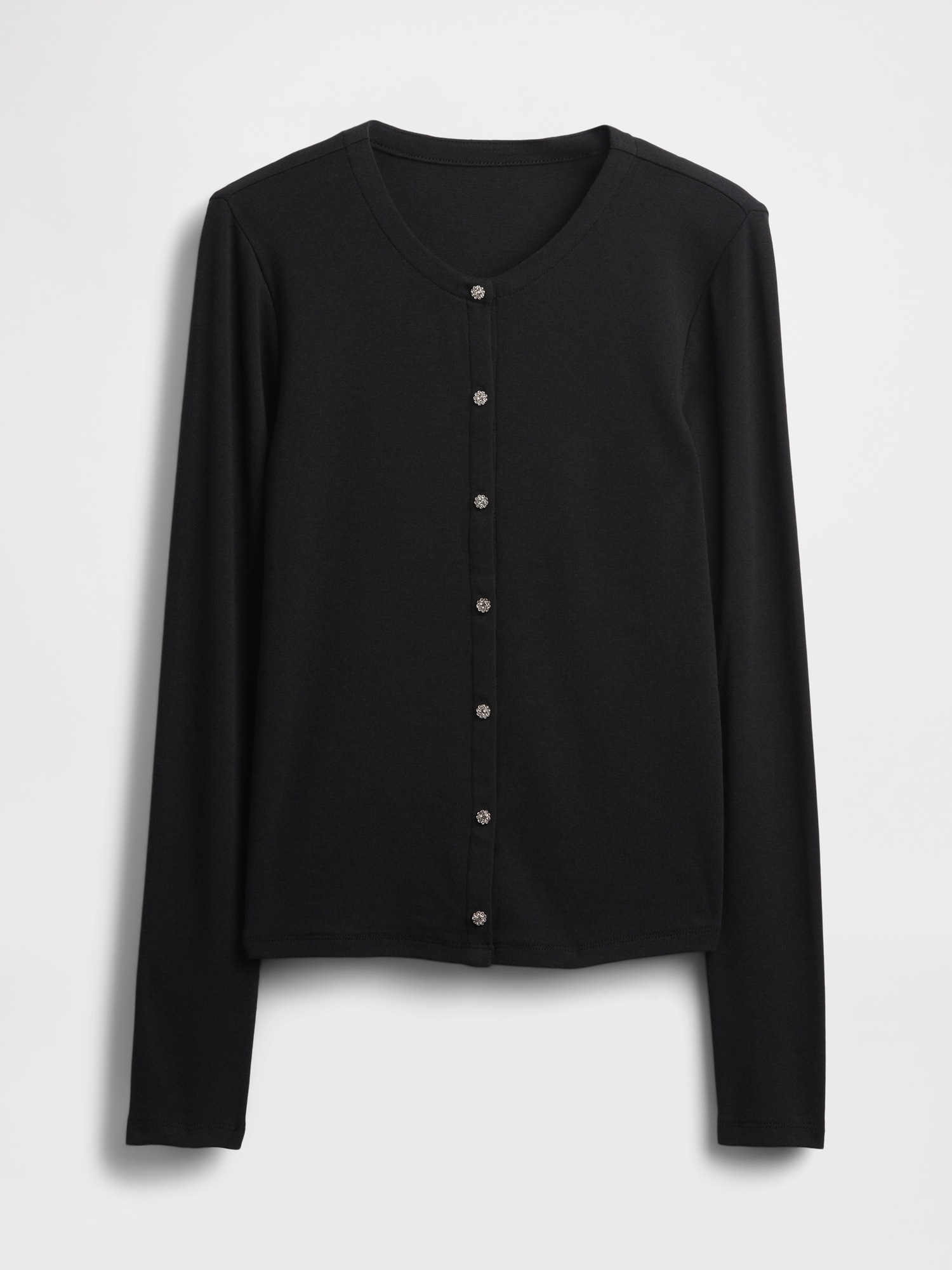 Modern Jewel Button Cardigan