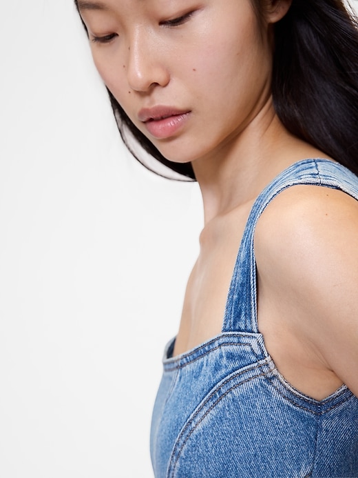 Image number 4 showing, GapStudio Seamed Denim Midi Dress