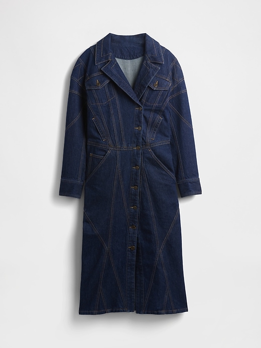 Image number 5 showing, GapStudio Seamed Denim Midi Shirtdress