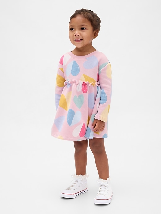 Image number 1 showing, Baby & Toddler Ruffle-Waist Sweatshirt Dress