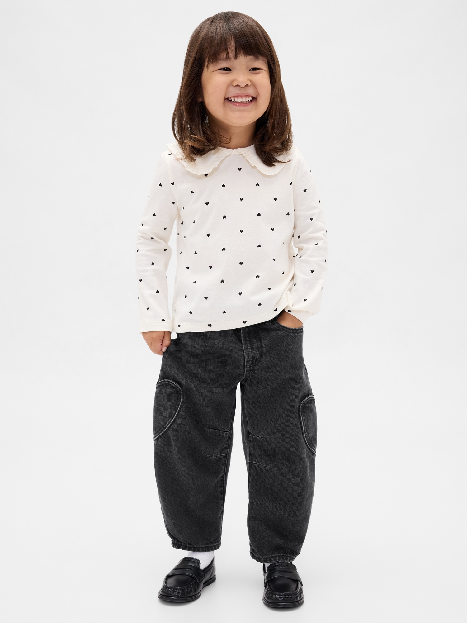 Gap Baby & Toddler Heart Pocket Horseshoe Jeans In Black