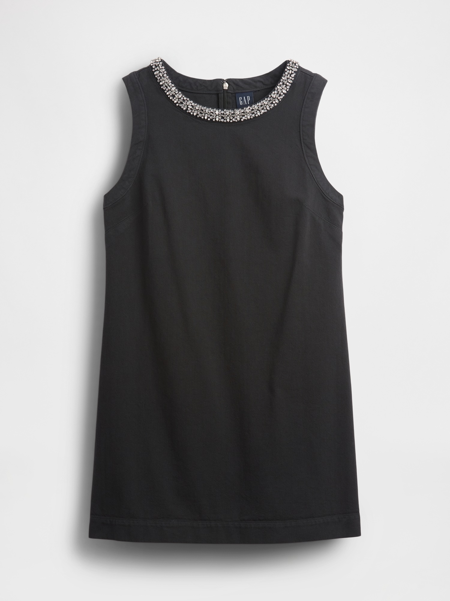 Jewel-Neck Mini Shift Dress