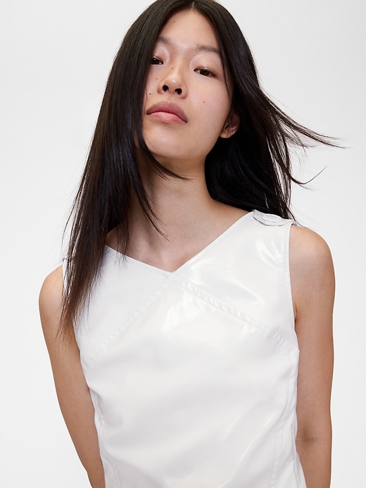 Image number 4 showing, GapStudio Vegan Patent Leather Mini Dress