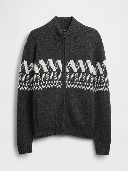 Image number 5 showing, Wool-Blend Zip Cardigan Sweater