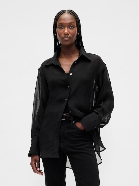 Sheer Organza Big Shirt