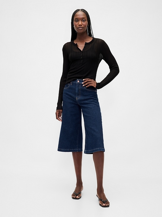Image number 1 showing, High Rise Culotte Jeans
