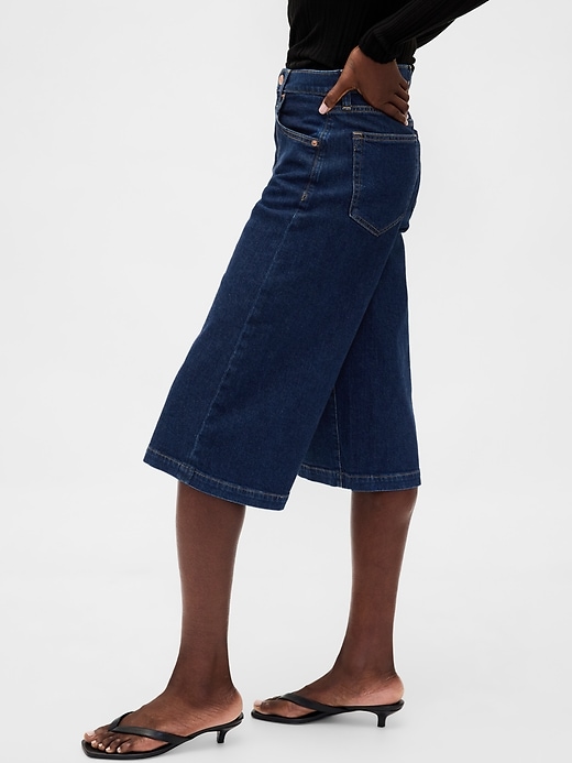 Image number 3 showing, High Rise Culotte Jeans