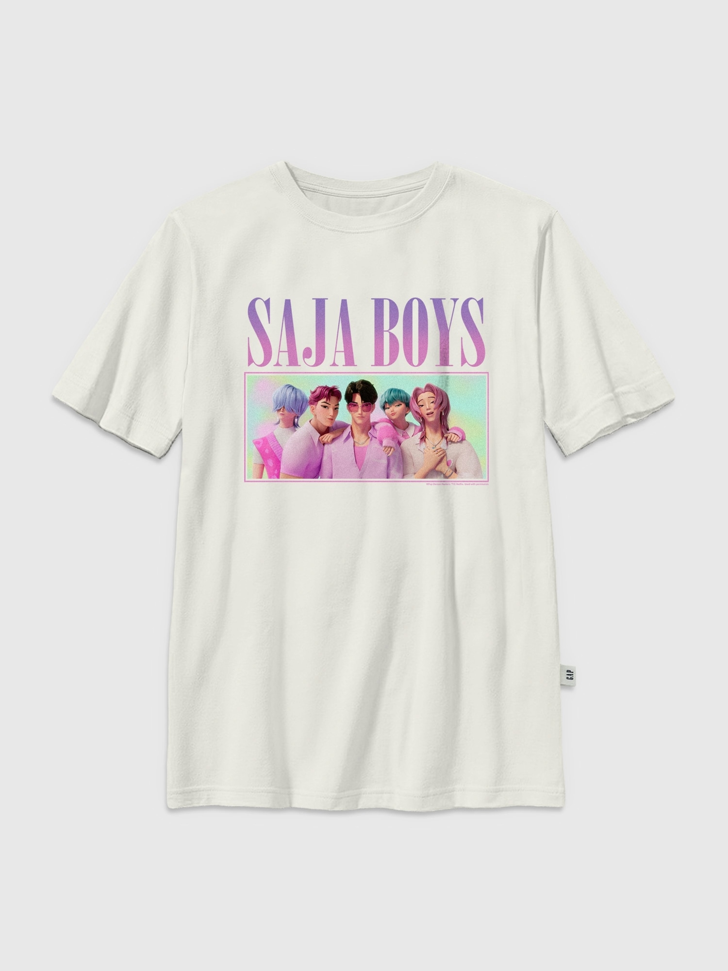 Kids K-Pop Demon Hunters Saja Boys Graphic T-Shirt - New Off White