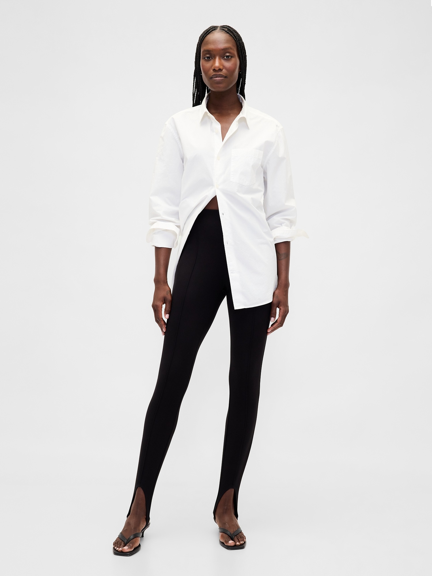 Женские брюки Gap High Rise Double Knit Stirrup, цвет: Чёрный — фото 2
