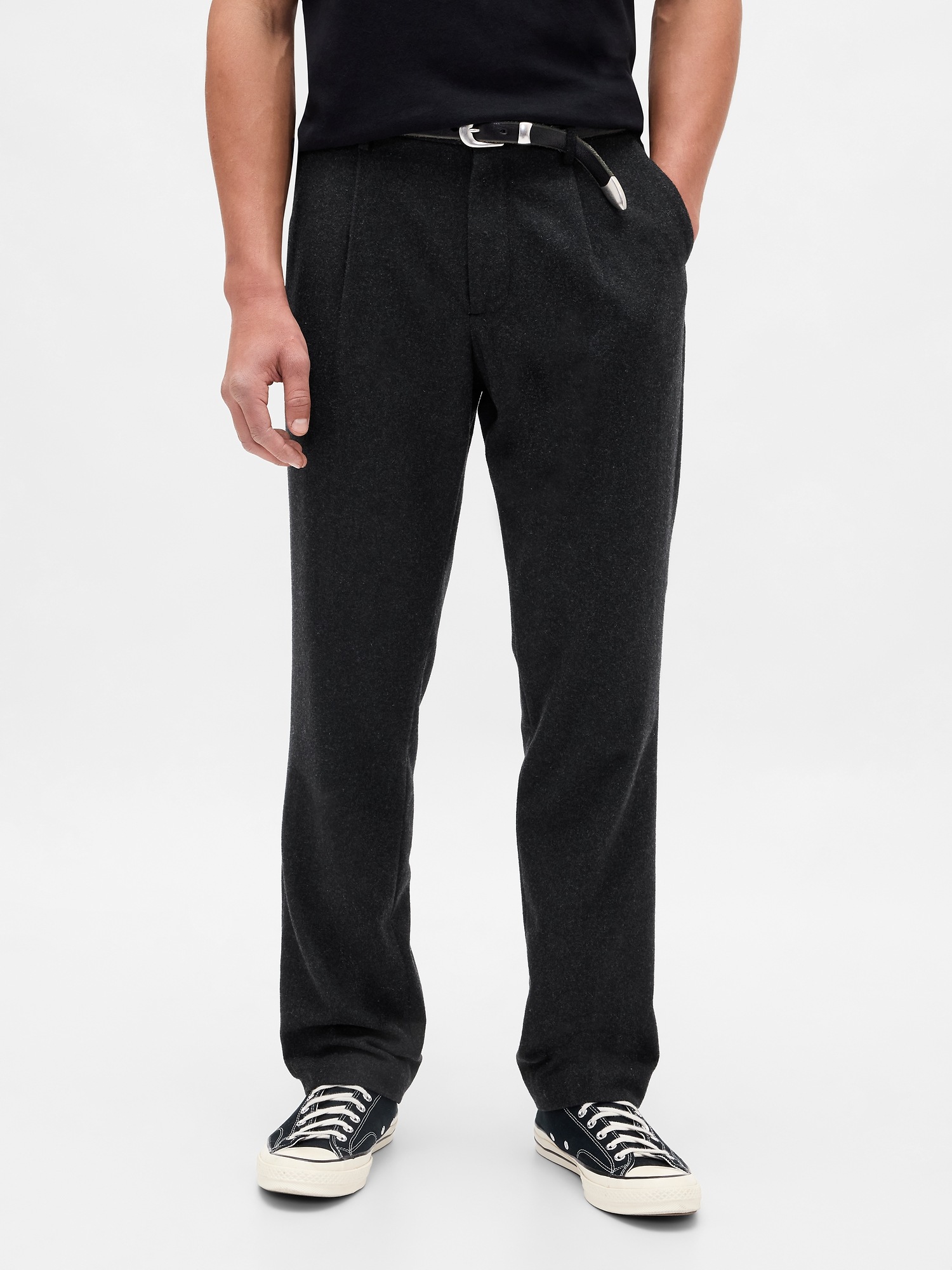 Мужские брюки Gap Wool-Blend Relaxed Straight Trousers — фото 2