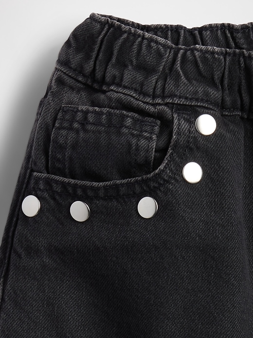 Image number 3 showing, Kids High Rise Studded Easy Barrel Jeans