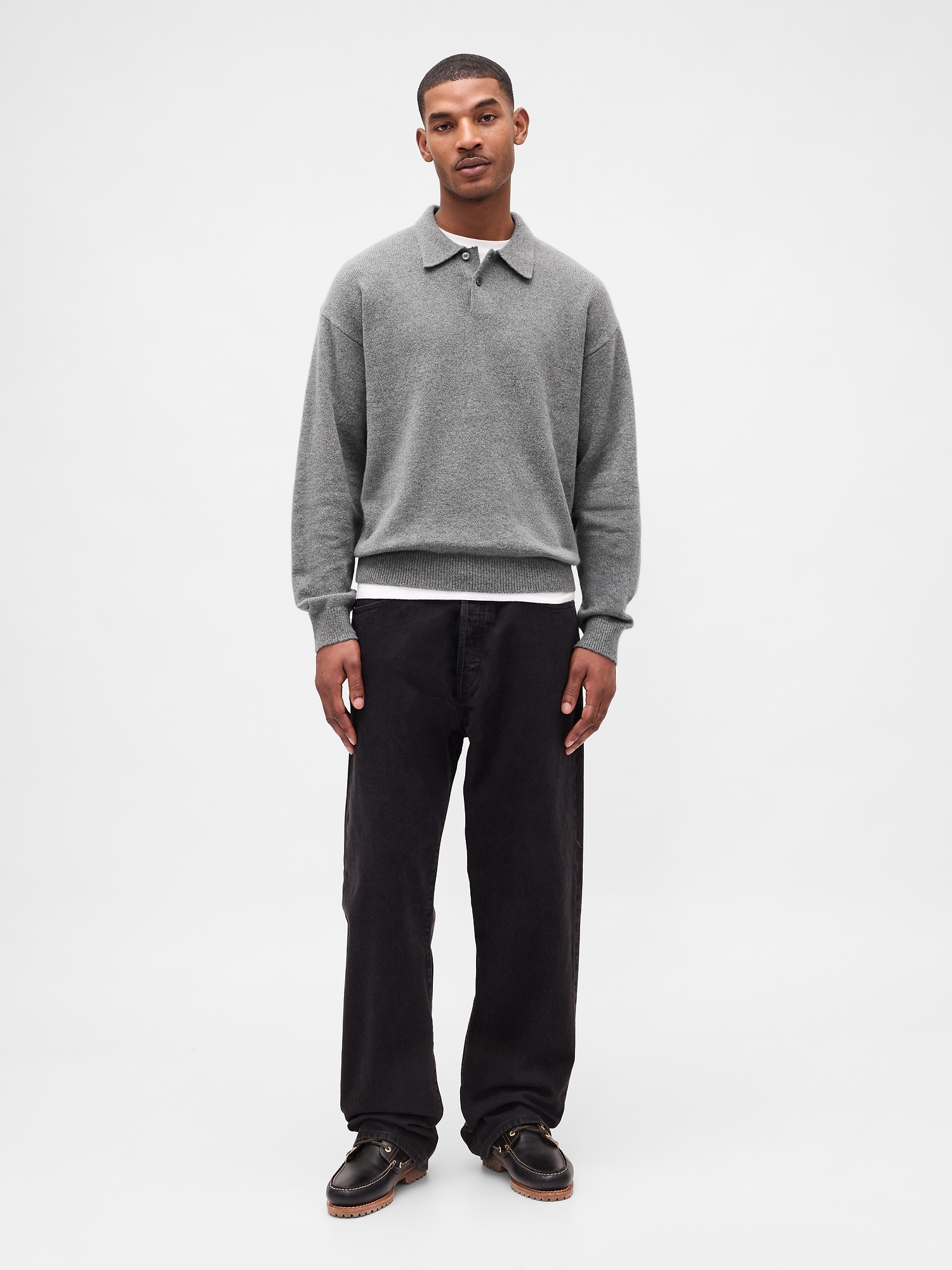 CashSoft Relaxed Polo Sweater