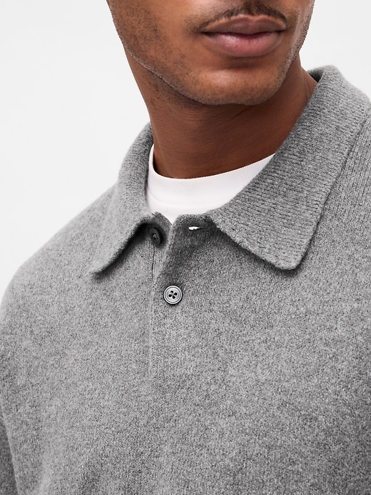 Image number 4 showing, CashSoft Relaxed Polo Sweater