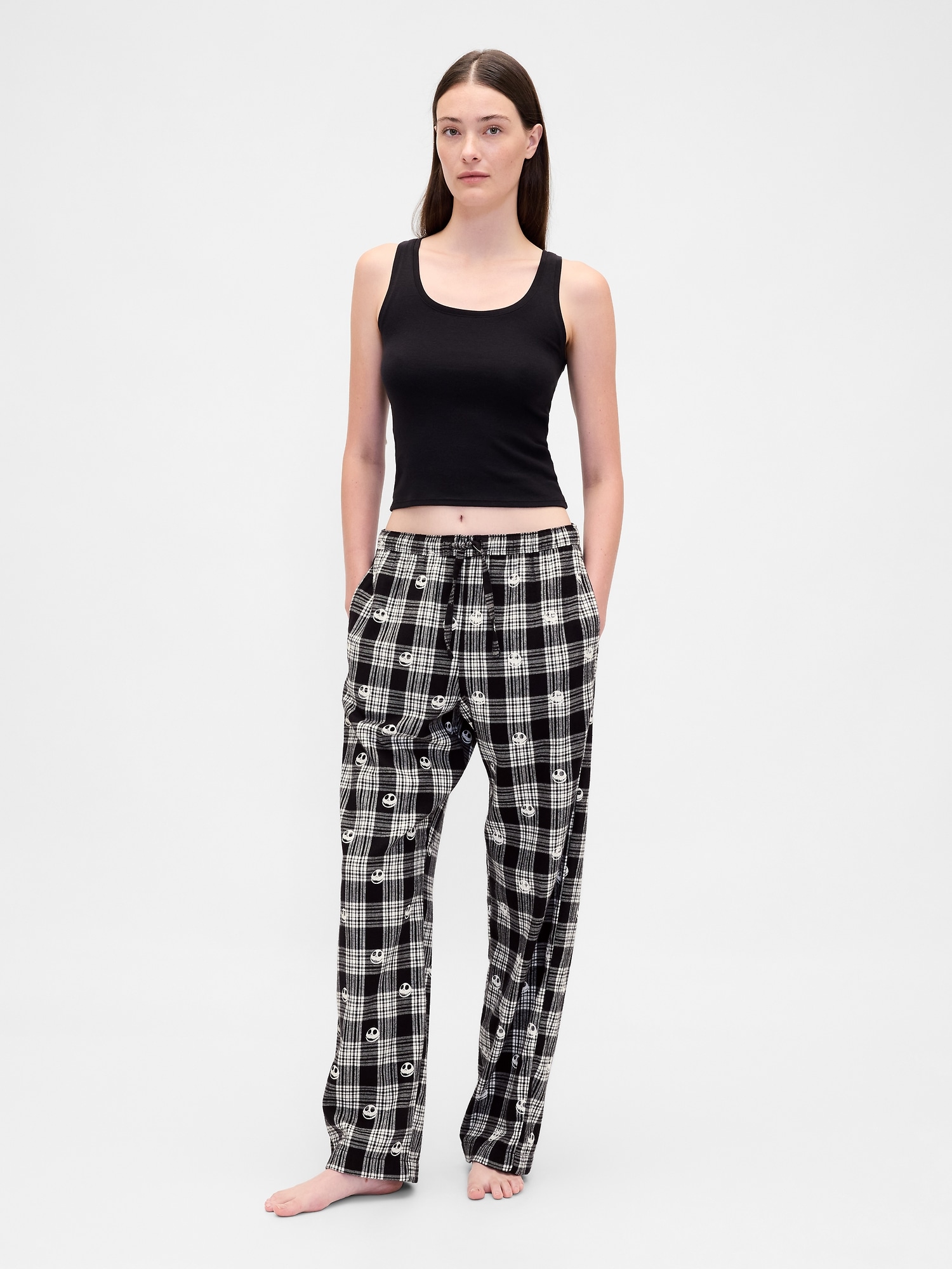 Gap × Disney Tim Burton’s The Nightmare Before Christmas Adult Skull Flannel PJ Pants