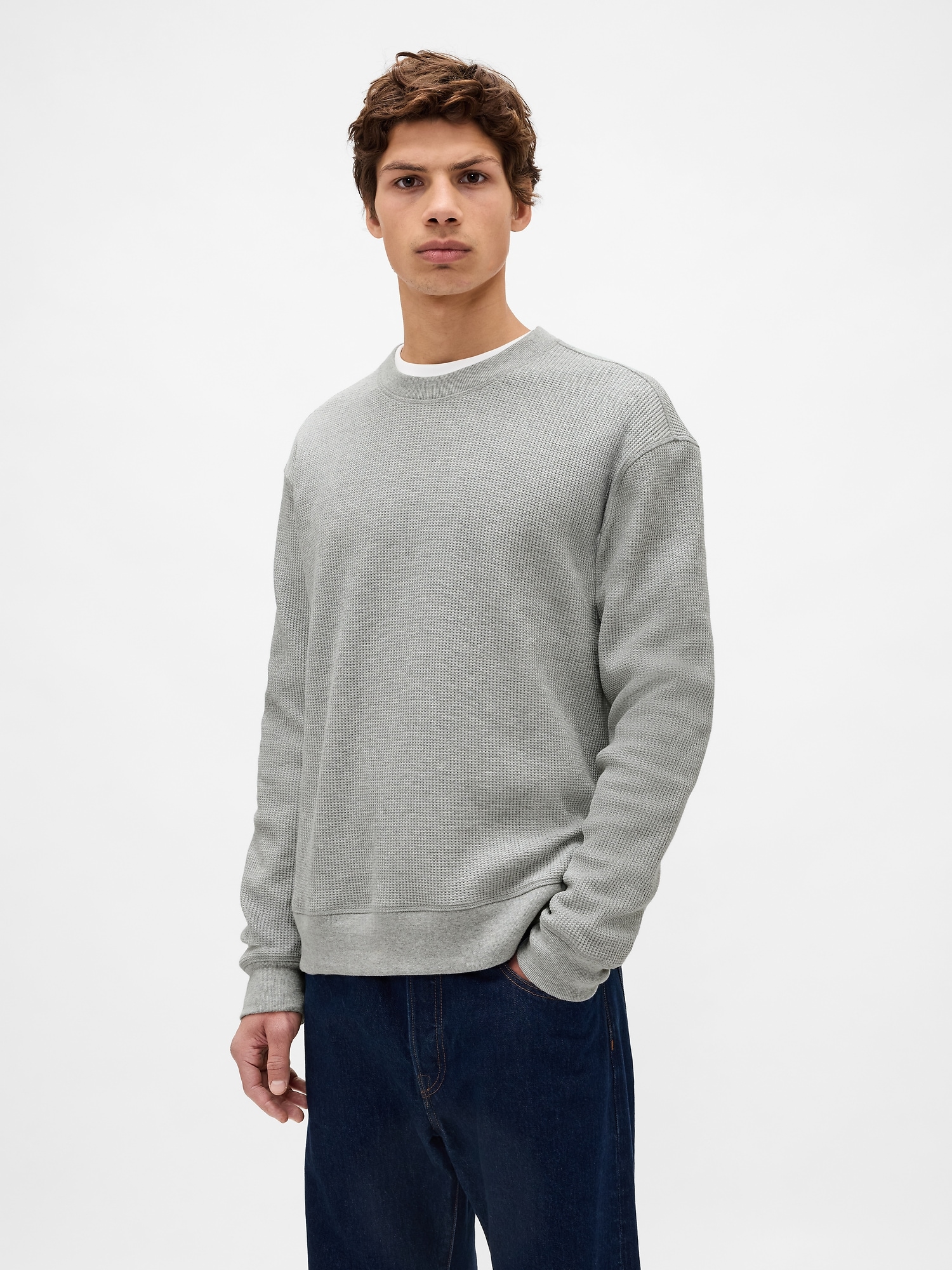 Heavyweight Thermal Oversized T-Shirt - Heather Grey