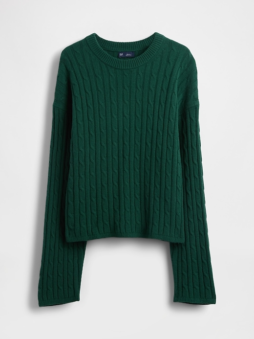 Image number 5 showing, CashSoft Cable-Knit Crewneck Sweater