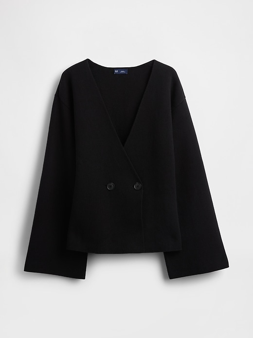 Image number 5 showing, Collarless V-Neck Sweater Blazer