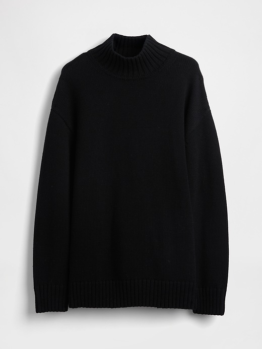 Image number 5 showing, 100% Cotton Oversized Mockneck Sweater