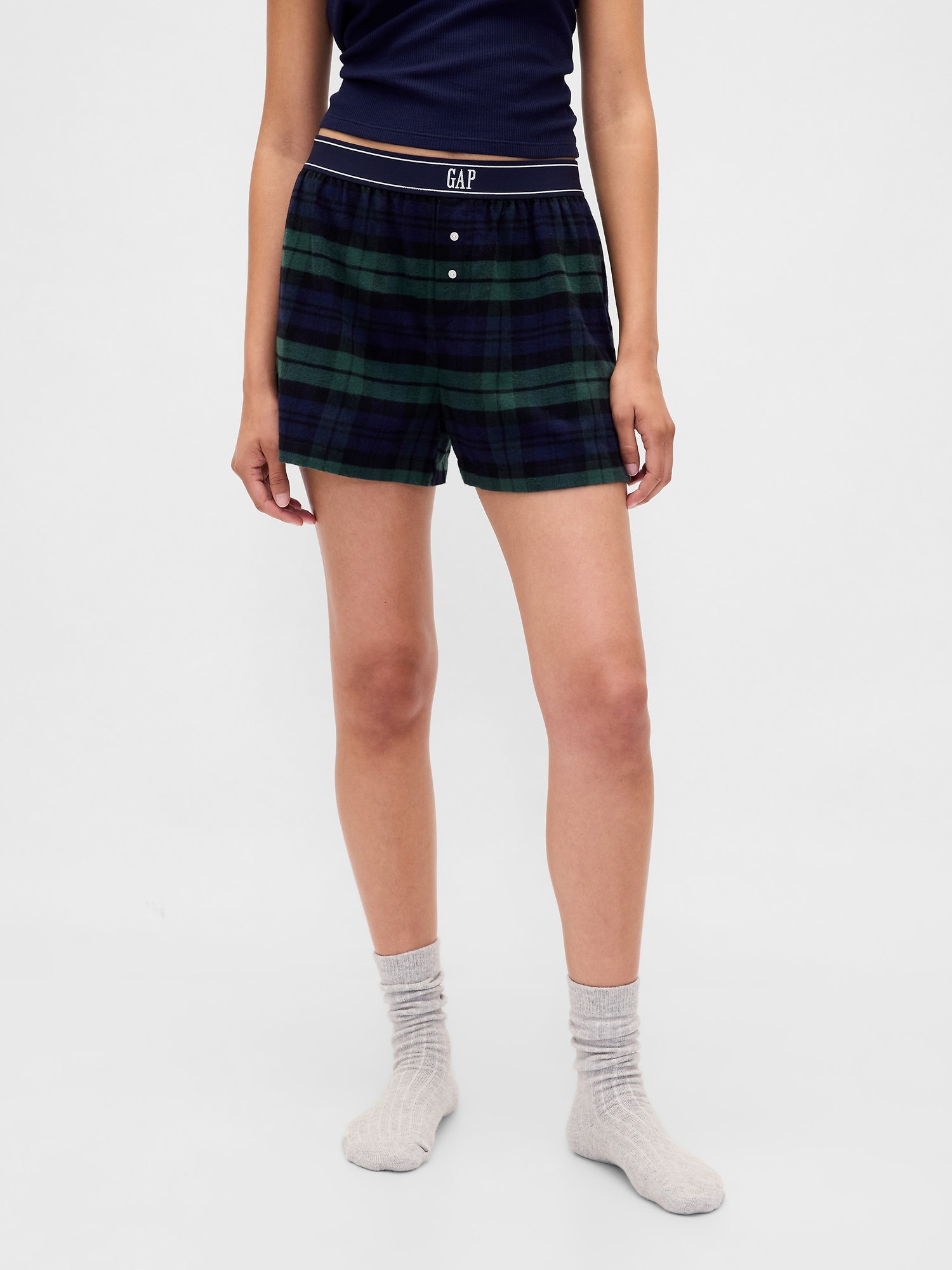 Logo Flannel Boxer Shorts