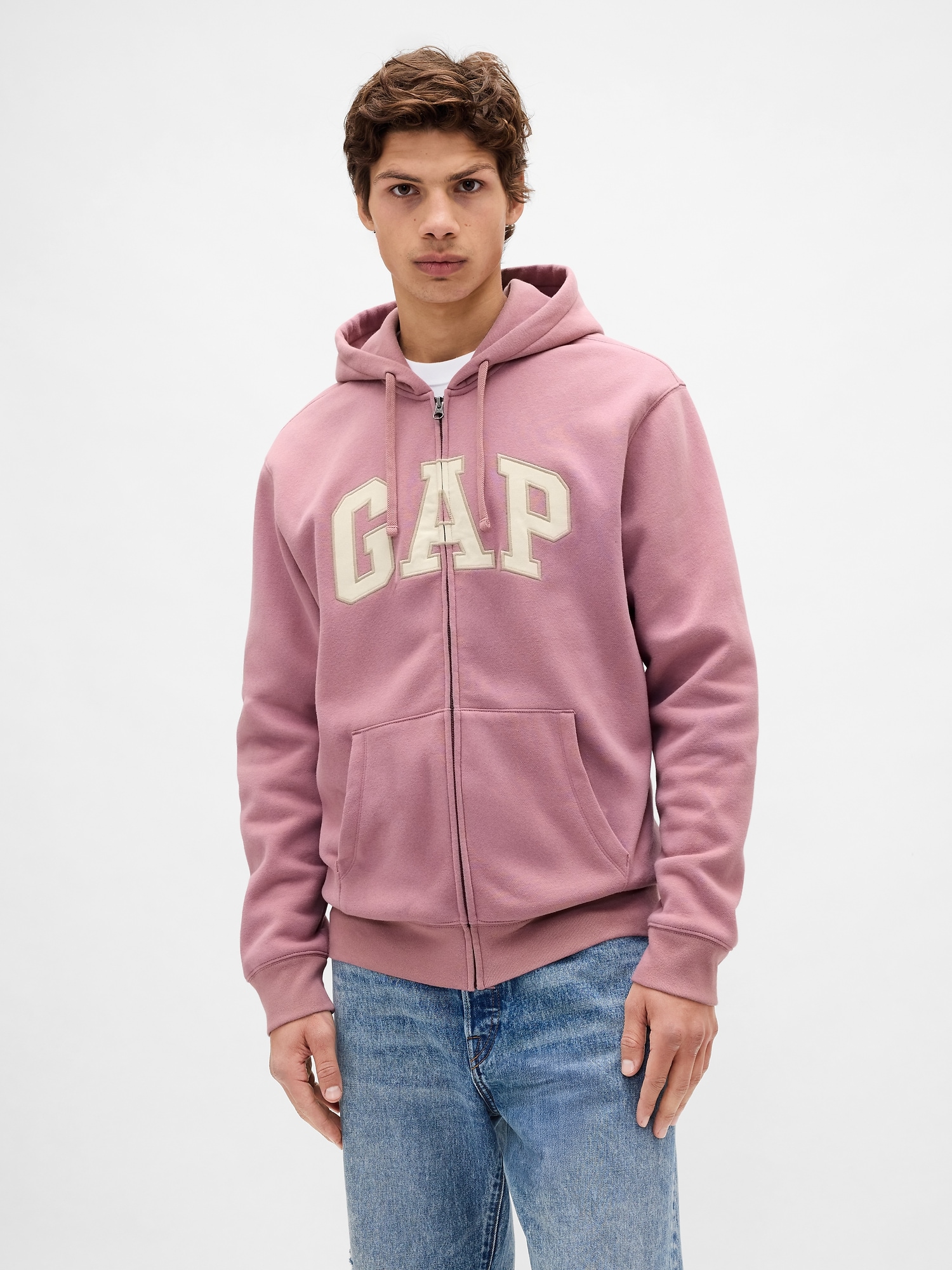 Adult VintageSoft Arch Logo Full-Zip Hoodie - Wispy Mauve