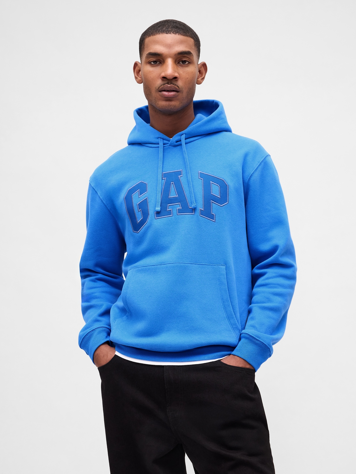 Gap Adult Vintagesoft Arch Logo Hoodie In Blue