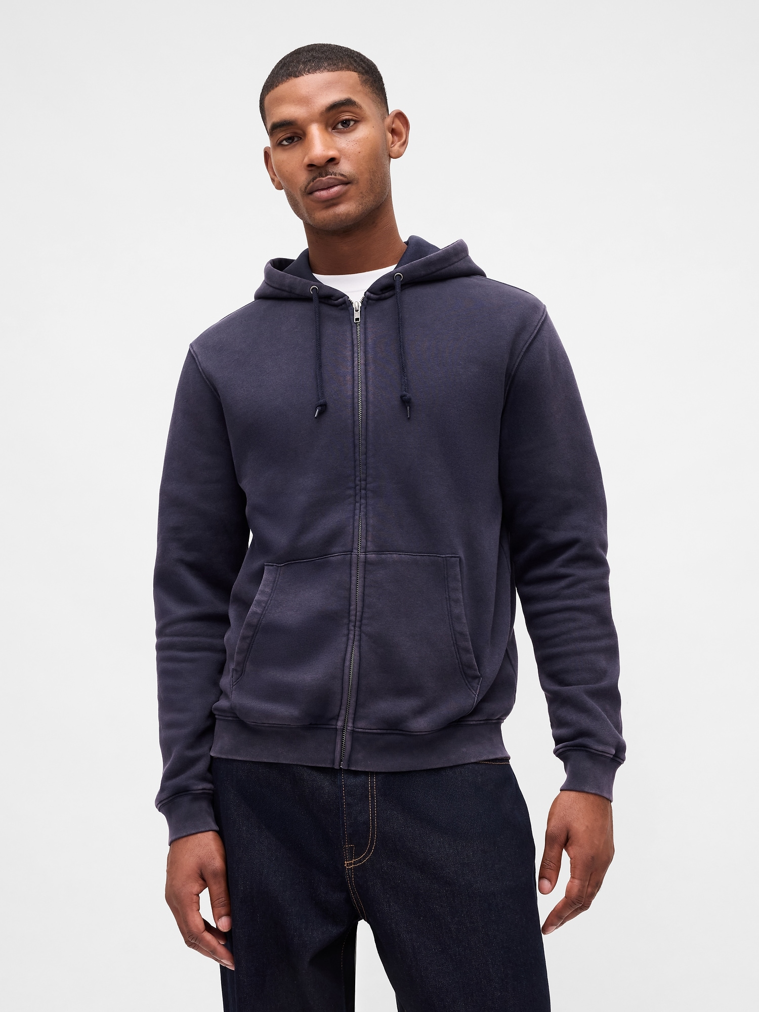 Adult VintageSoft Zip Hoodie - Tapestry Navy Wash