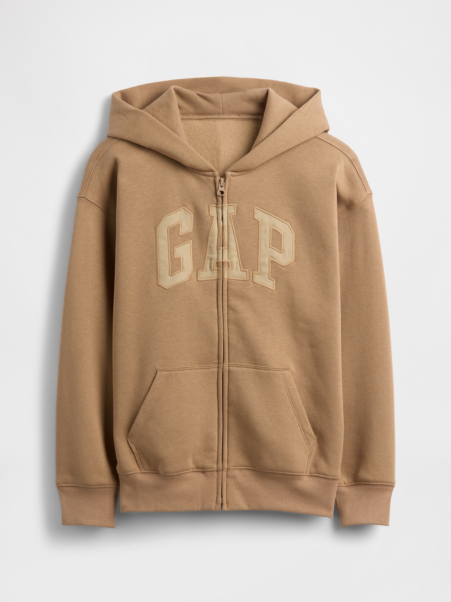 Kids VintageSoft Logo Zip Hoodie - Camel Hair