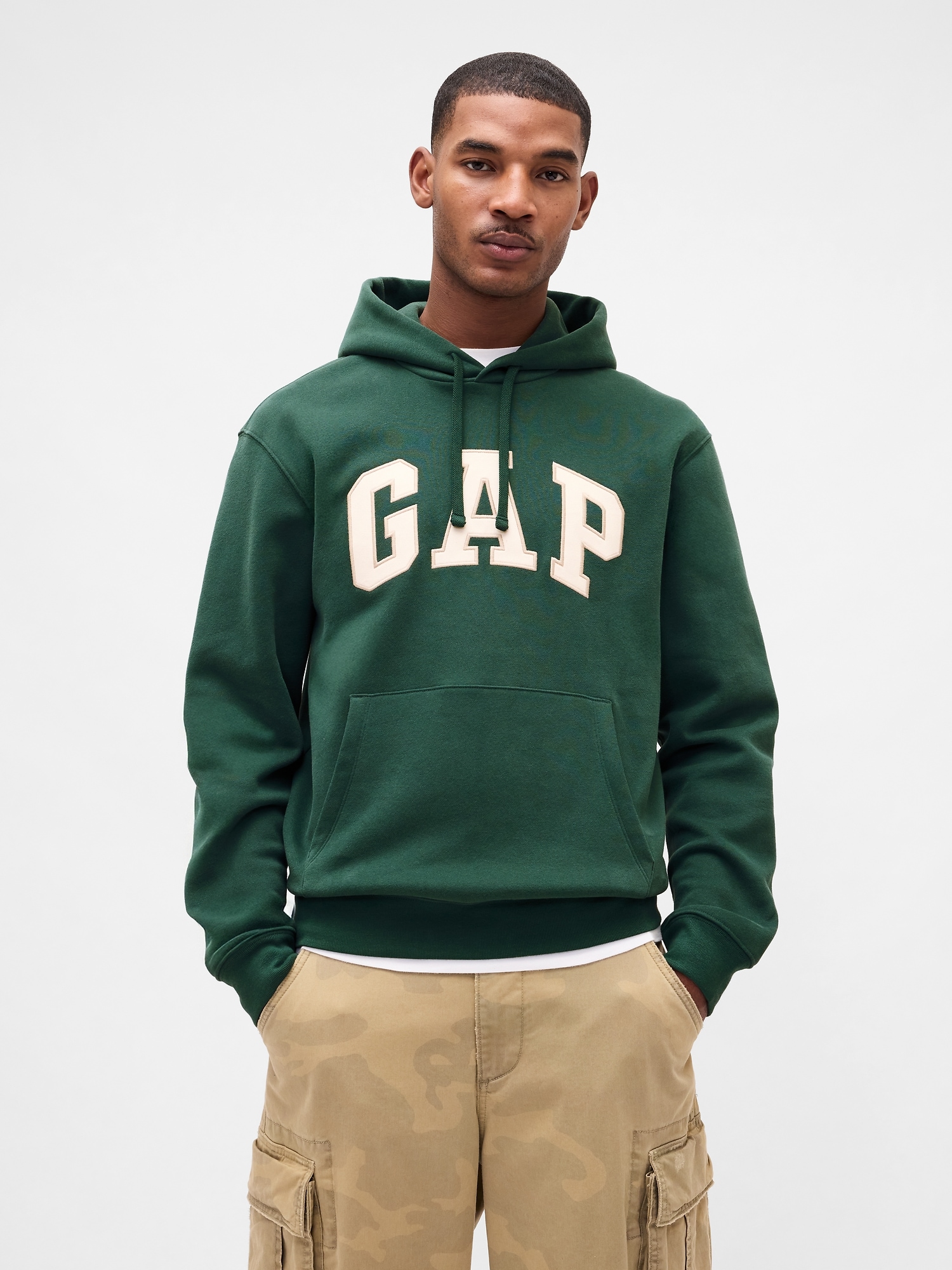 Gap Adult Vintagesoft Arch Logo Hoodie In Green