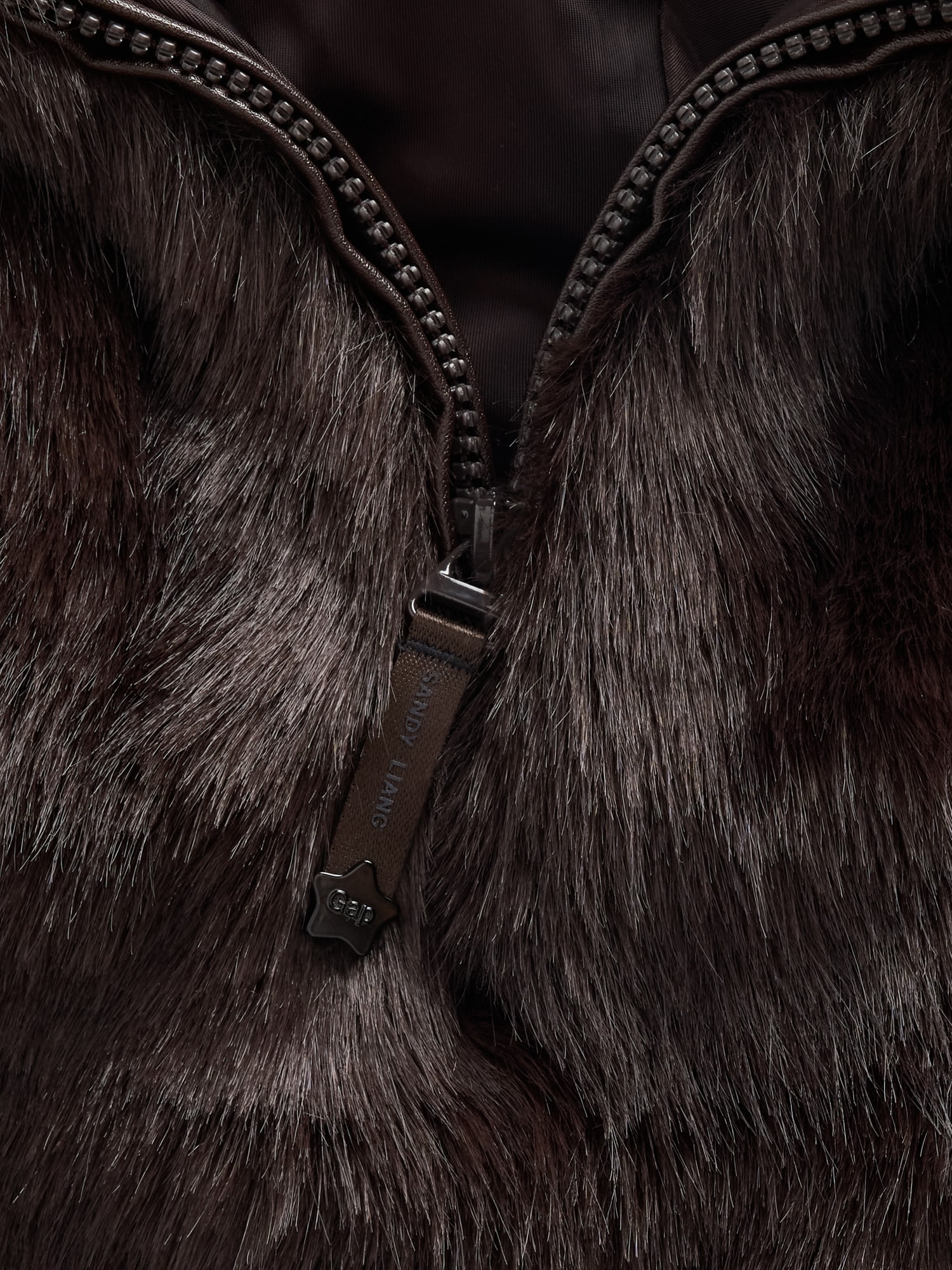 Gap × Sandy Liang Vegan Fur Half-Zip Pullover