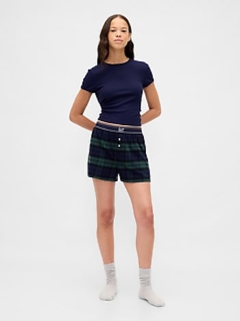 Logo Flannel Boxer Shorts