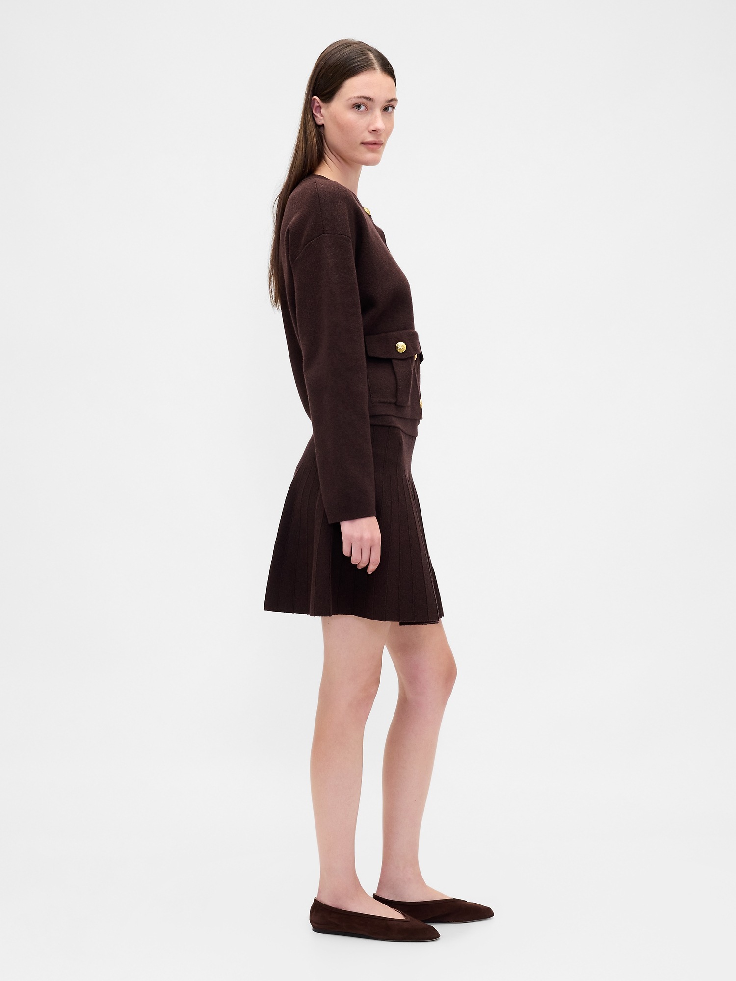 Женские юбки Gap Pleated Mini Sweater Skirt — фото 3