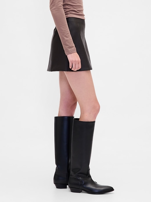 Image number 3 showing, Vegan Leather Mini Skort