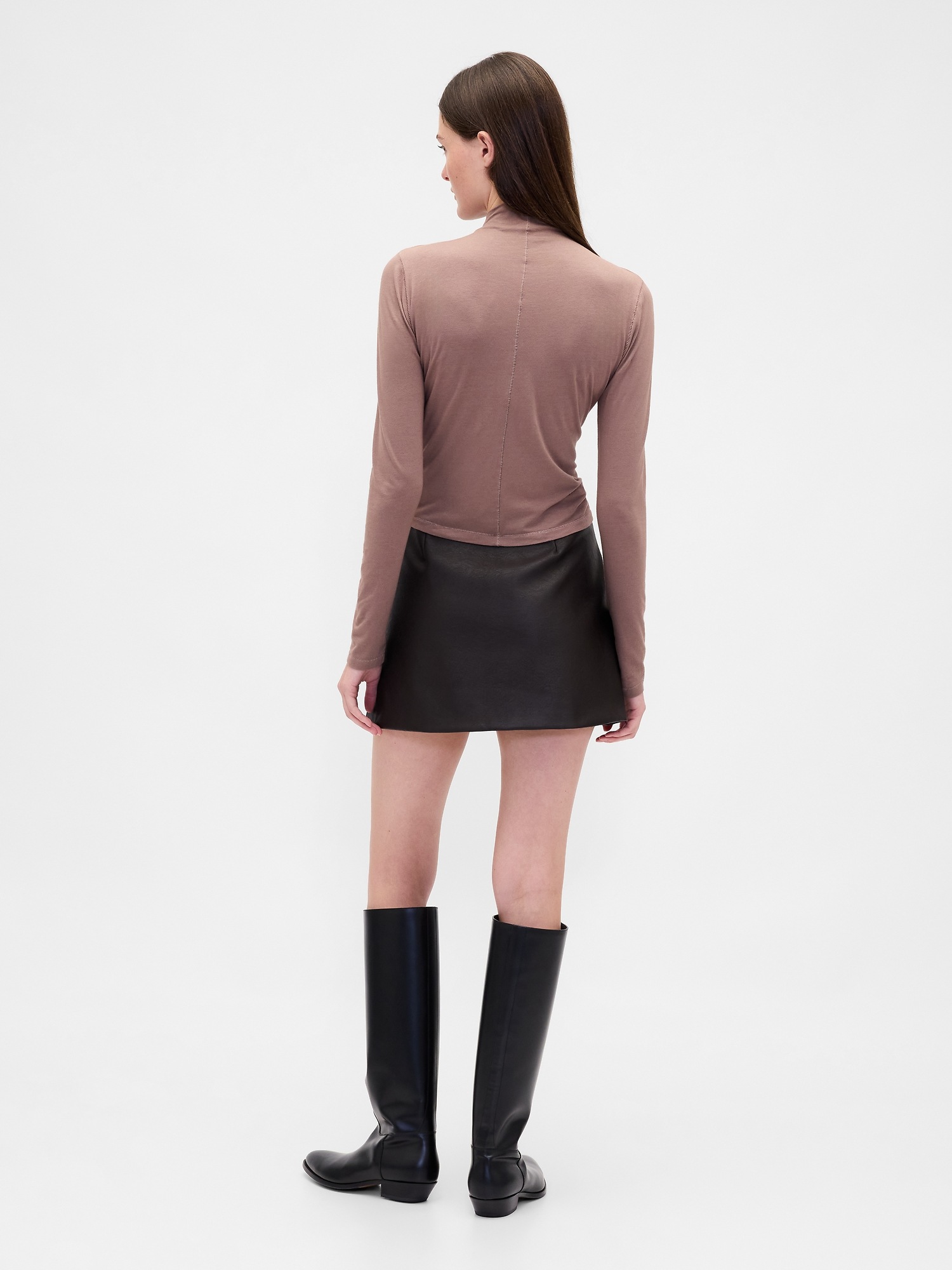 Женские юбки Gap Vegan Leather Mini Skort — фото 2