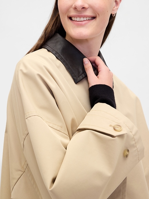Image number 4 showing, Twill Oversized Trench Coat