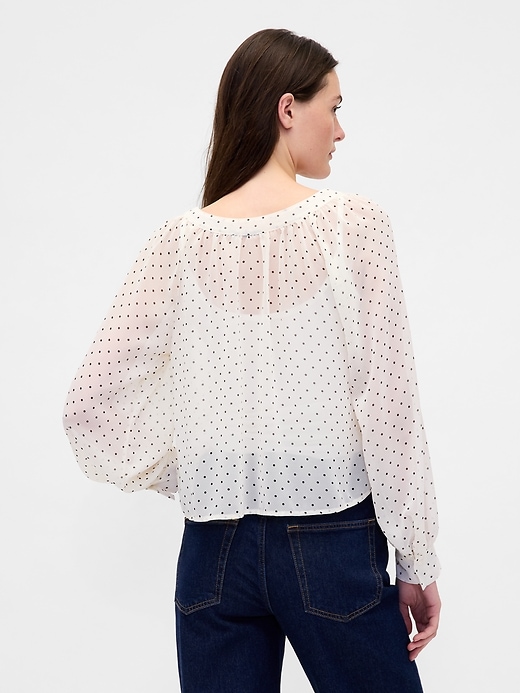 Image number 3 showing, Recycled Sheer Button-Front Top