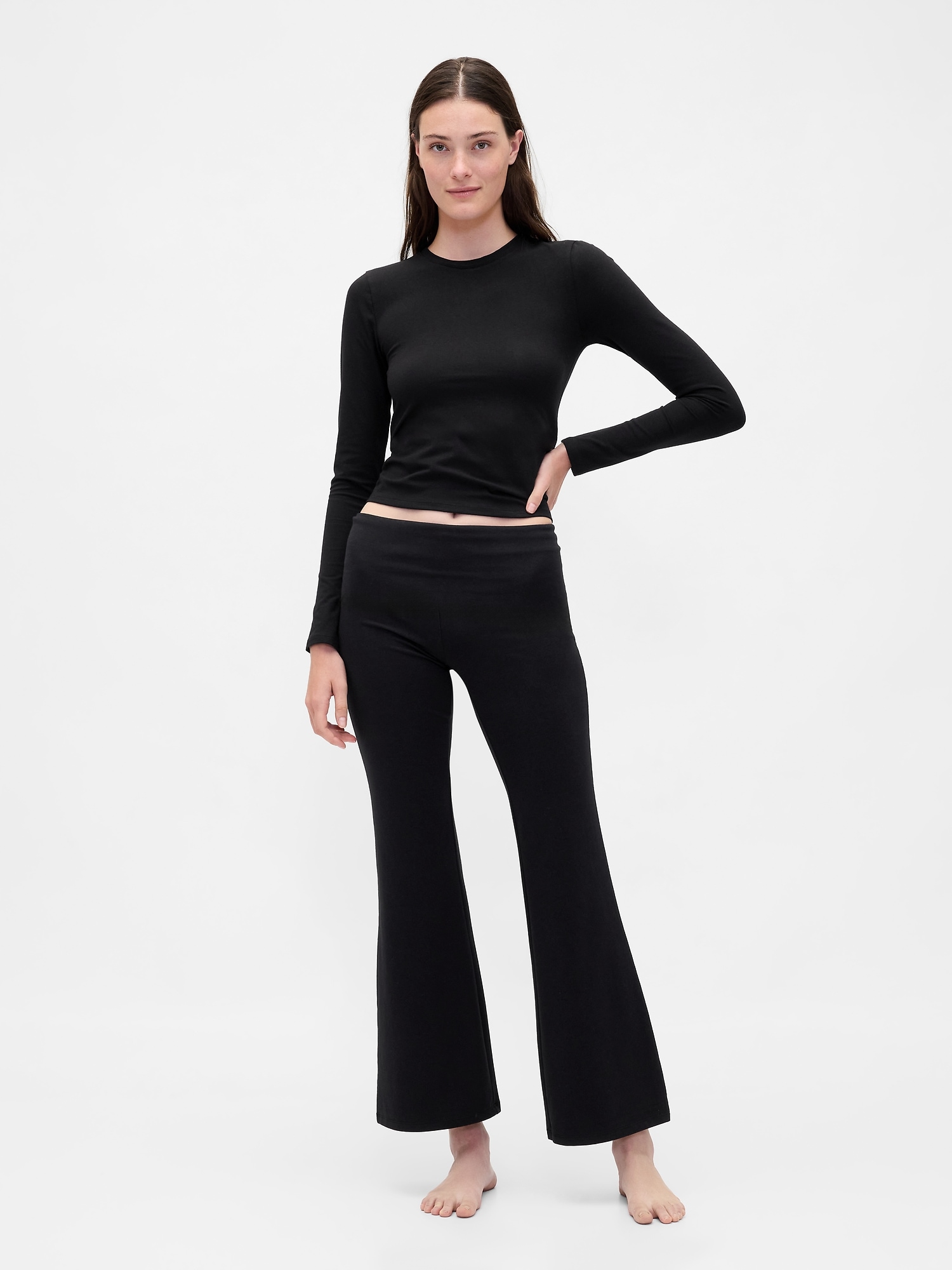 Modern Foldover PJ Leggings - True Black