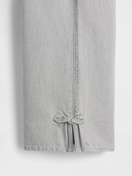 Image number 3 showing, Kids Low Rise Bow Split-Hem Baggy Jeans