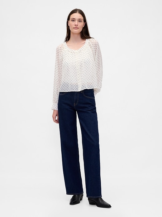 Image number 2 showing, Recycled Sheer Button-Front Top