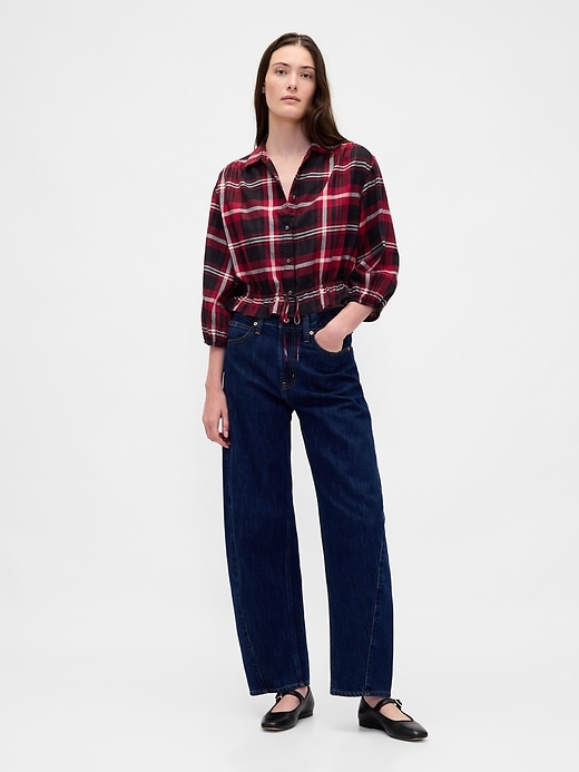 Image number 2 showing, Flannel Tie-Waist Top