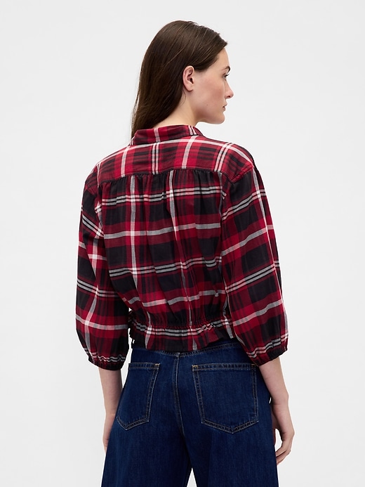 Image number 3 showing, Flannel Tie-Waist Top