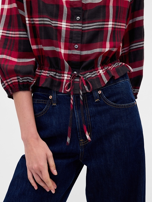 Image number 4 showing, Flannel Tie-Waist Top